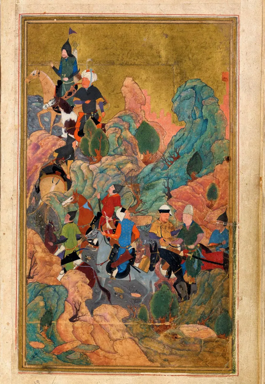 Amir Temurning dushmanlarga qarshi kurashish usuli aks etgan miniatyura