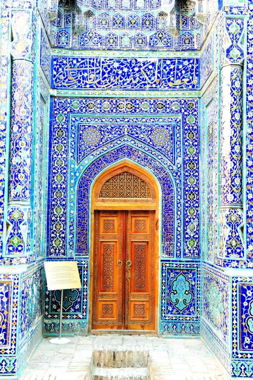 The octagonal mausoleum of the Shakhi-Zinda complex in Samarkand