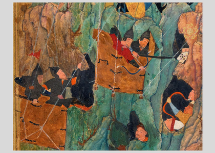 Amir Temurning dushmanlarga qarshi kurashish usuli aks etgan miniatyura