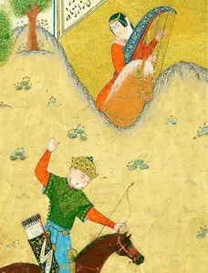 Miniatures from the Khamsa manuscript in the State Hermitage