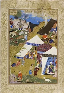 The miniature “Majnun at the tent of Laili”