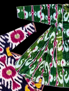 Узбекский хан-атлас, смоченный яичным белком‌‌