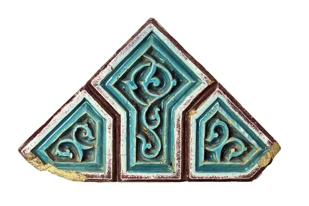 A calligraphic frieze from the portal of the mausoleum for Ulja Shad-i Mulk Aqa