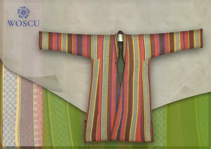 What fabrics were used to make men's clothing in Surkhandarya?
