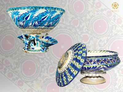 How did the ceramic products of different schools of Uzbekistan differ?