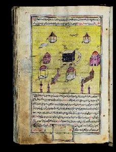 Богато украшенные рукописи с изображением мечетей Мекки и Медины