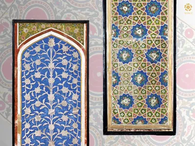 Коллекция резьбы и росписи по ганчу Государственного музея искусств Узбекистана