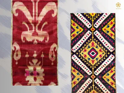 What fabric samples are kept in the collection of the State Museum of Arts of Uzbekistan?
