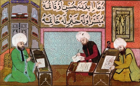 The concepts of library, sword, and pen in the medieval world