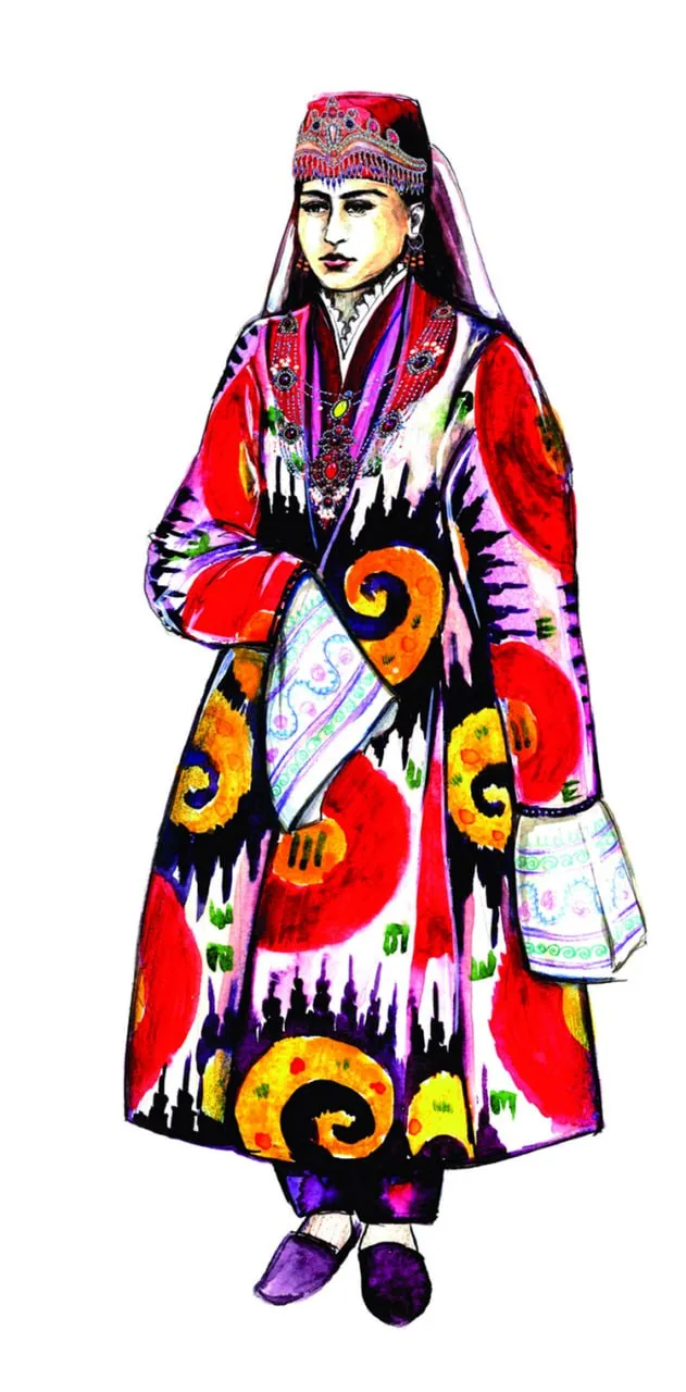 What did the women's costume consist of in Samarkand?