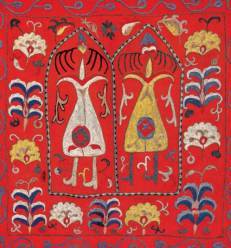 "Steppe" embroidery, the meaning of the patterns of which has not yet been revealed